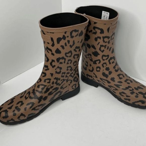 Hunter Short Brown Cheetah Print Boots‎ - Picture 3 of 7